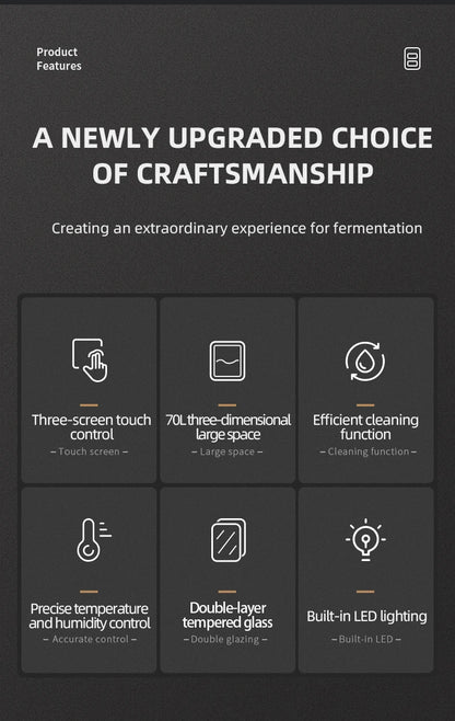 70L Temperature-Controlled Electric Dough Proofer Fermentation Household Baking Multi-functional Automatic Bread Yogurt  Machine