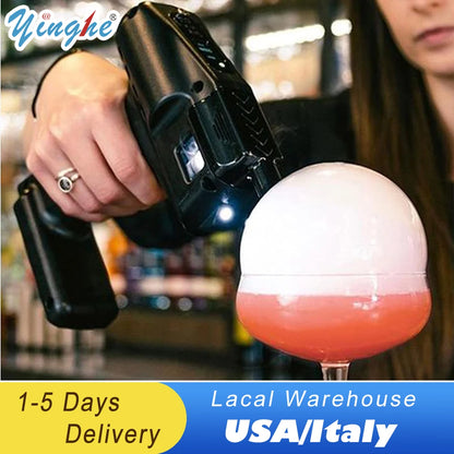 Cocktail Smoke Gun, Vapour Blaster Cocktail Bubble Smoke Gun with 5-Flavour Aroma Liquid and Edible Bubble for Food and Drink