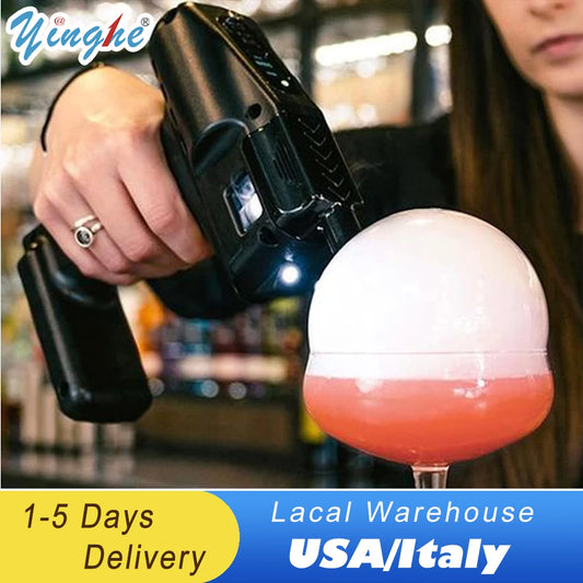 Cocktail Smoke Gun, Vapour Blaster Cocktail Bubble Smoke Gun with 5-Flavour Aroma Liquid and Edible Bubble for Food and Drink
