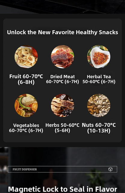 Commercial 5-Layer Stainless Steel Dehydrator with Digital Temperature Control