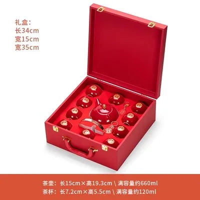 Ceramic Tea Set for Weddings, Home Teapot, Engagement and Dowry Gift, New lyweds