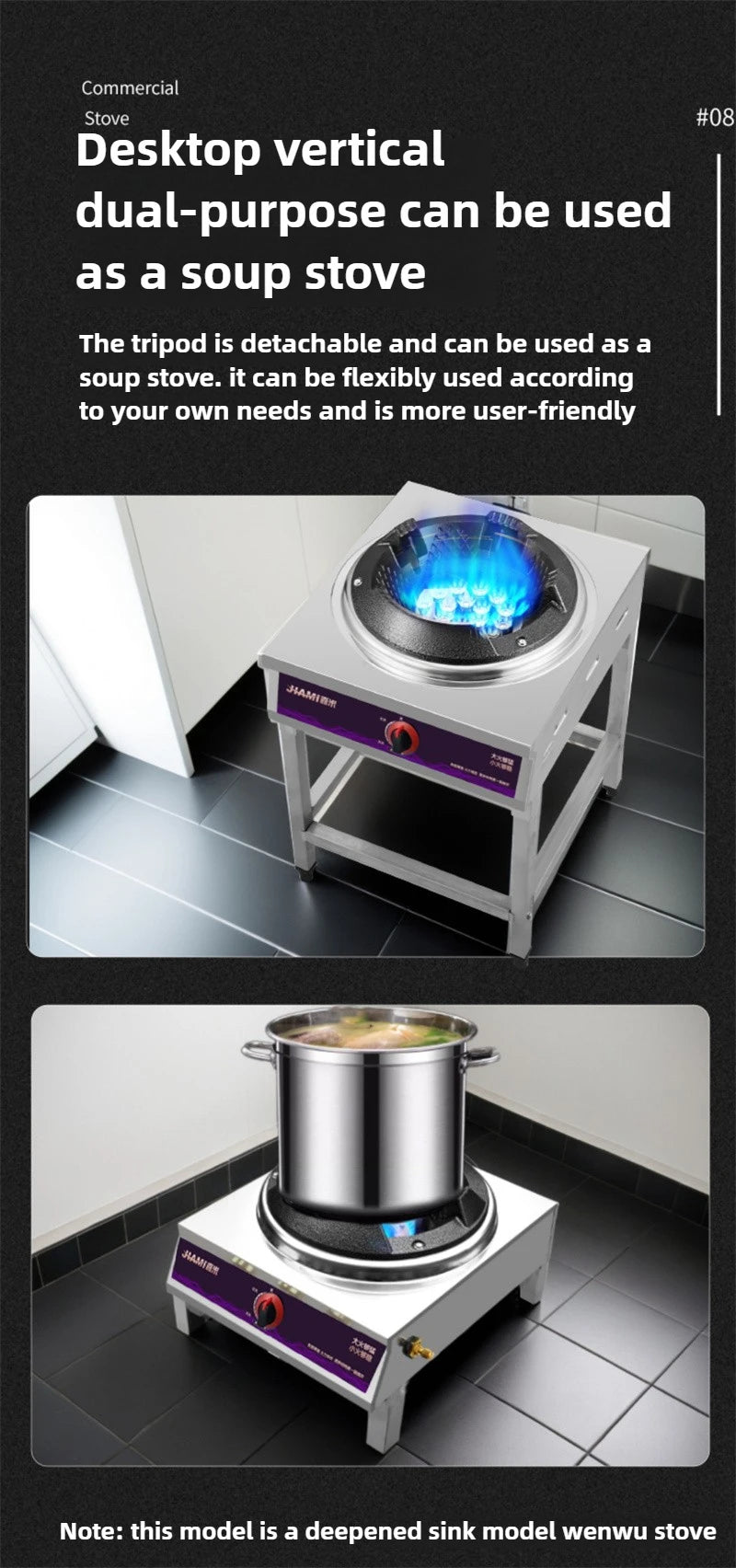 Home Fierce Fire Stove Gas Cooktop Commercial Single Burner Medium and High Pressure Liquefied Gas Stove Energy-saving Gas Hob