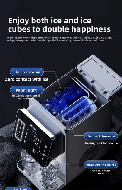 3-in-1 Ice Maker & Water Dispenser: Countertop Home Appliance with Instant Heating/Cooling, Large Capacity, Energy Saving