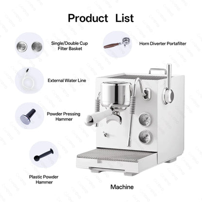 CAFOVO E120 9Bar Commercial Dual Boiler Espresso Machine ULKA Pump OPV System with OLED Display for Cafe Coffee Maker 220V