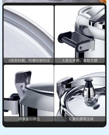 50L Commercial Pressure Cooker Thickened Large Capacity Gas Induction Cooker Universal Explosion-proof Household Pressure Cooker