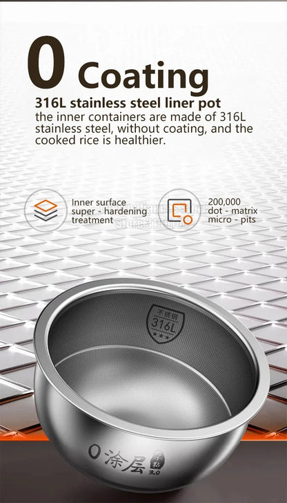 Joyoung Rice Cooker 4L Multifunctional Porridge Multigrain Rice Soup 1300W Fast Heating Cooker No Coated Stainless Steel Liner