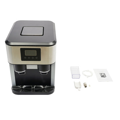 3-in-1 Tabletop Ice Maker – Crushed Ice & Ice Cubes with Auto-Clean, Stainless Steel