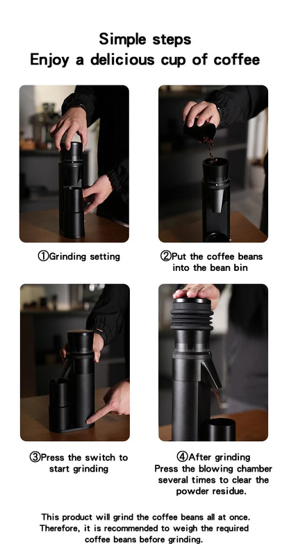 TOMAHAWK Electric Coffee Grinder 7-core 48mm Burr Household Silver Coffee Bean Grinder Coffee Miller Grinder for Espresso Filte