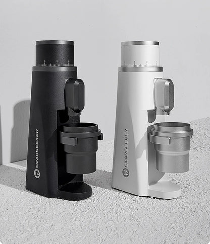 STARSEEKER EDGE Stainless Steel Burr Coffee Grinder 48MM Espresso Stepless Fineness Adjustment Electric Coffee Grinders Black