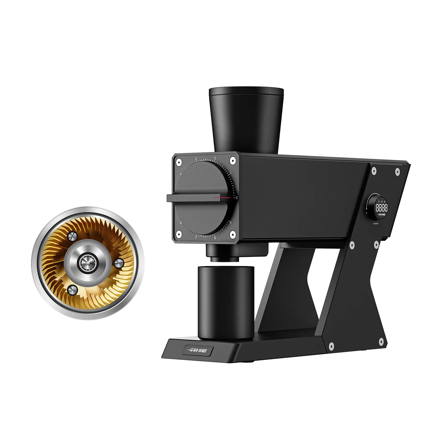 MHW-3BOMBER F74 Electric Grinder – 74mm Ti Flat Burr, 90-Step Stepless Espresso to French Press