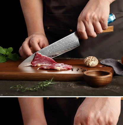 Japanese 67-Layer Damascus Steel Kitchen Knife Set Utility Knife Meat Slicer Vegetable Knife Boning Knife Ergonomic Handle
