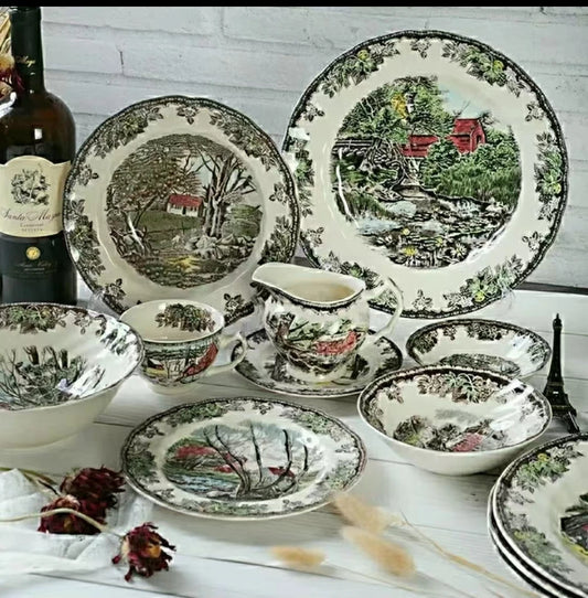 Foreign Trade Export Manor Christmas Breakfast Plate Steak Plate Dinner Dishes