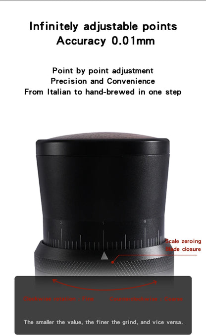 TOMAHAWK Electric Coffee Grinder 7-core 48mm Burr Household Silver Coffee Bean Grinder Coffee Miller Grinder for Espresso Filte