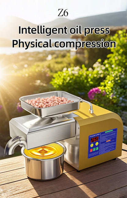 BEAUTIUSN,110V/220V New Automatic  Oil Press Machine Commercial Home cold Oil Extractor Expeller Presser ,flaxseed Sunflower Oil