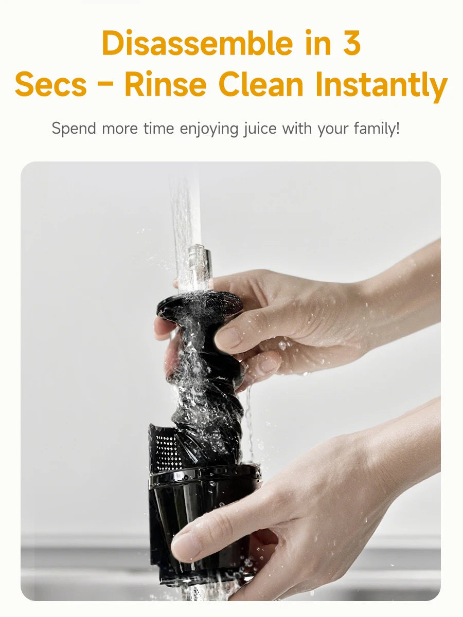 LUFVEBUT Large Calibre Slow Juicer 250W Cold Press Masticating Extractor BPA Free High Juice Yield Safe Kitchen Gadget