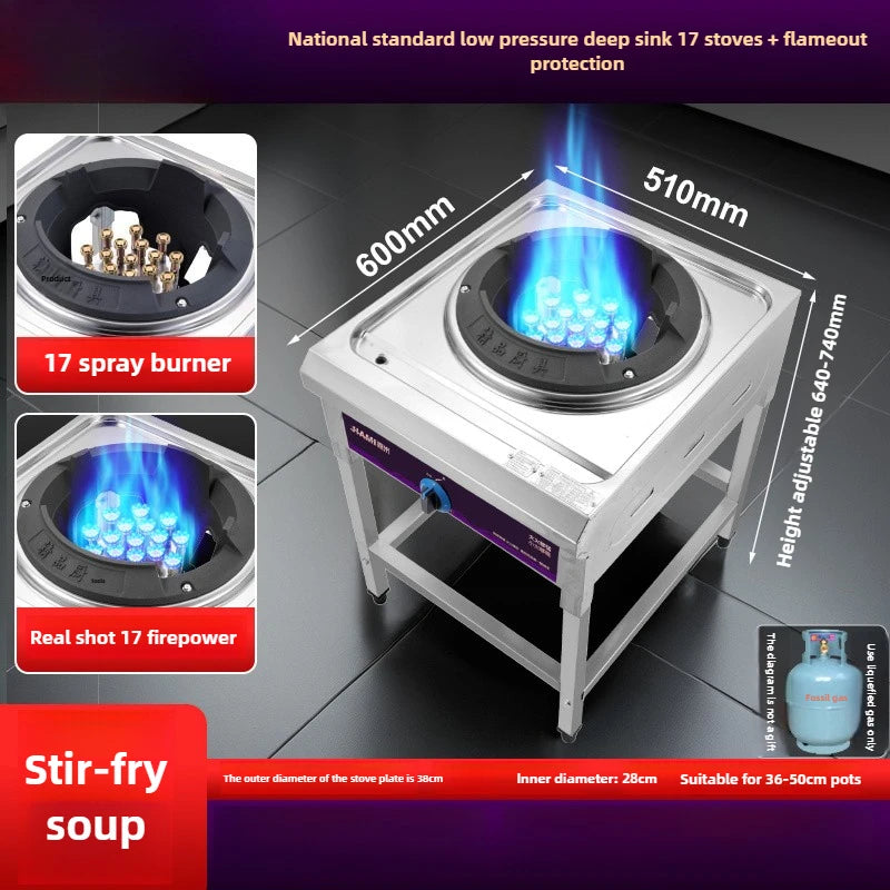 Home Fierce Fire Stove Gas Cooktop Commercial Single Burner Medium and High Pressure Liquefied Gas Stove Energy-saving Gas Hob