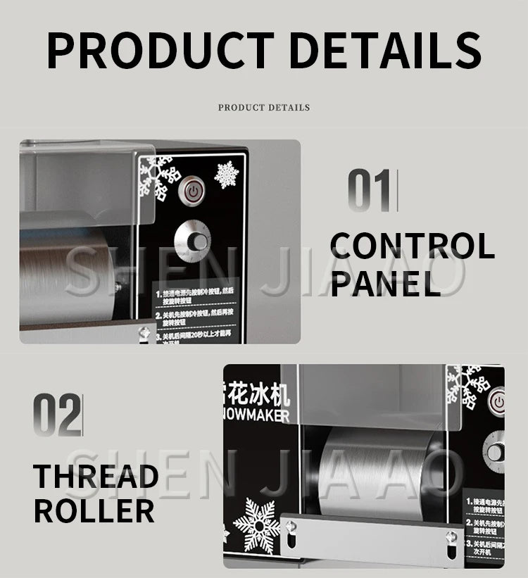 Mini Snowflake Ice Maker & Shaver Machine – Korean Bingsu Snow Ice Machine for Home & Café Use