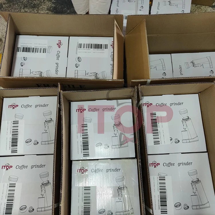 ITOP Electric Coffee Grinder 40MM Titanium Burr Metal Bean Hopper 75g Elegant Samll Coffee Grinder Machine New Arrival 2022
