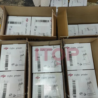 ITOP Electric Coffee Grinder 40MM Titanium Burr Metal Bean Hopper 75g Elegant Samll Coffee Grinder Machine New Arrival 2022