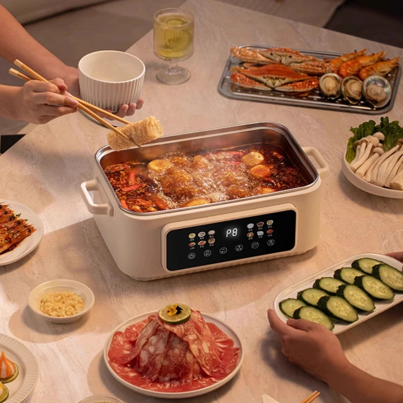 Stainless steel electric steamer household multi-functional three-layer large-capacity steamer new cooking integrated pot