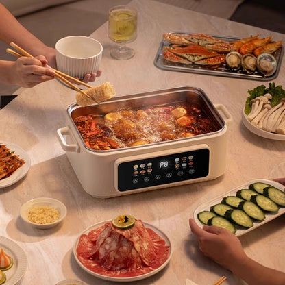 Stainless steel electric steamer household multi-functional three-layer large-capacity steamer new cooking integrated pot