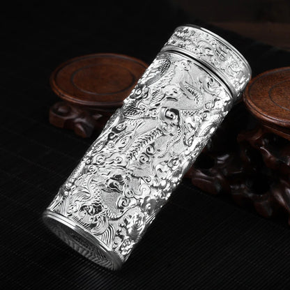 Teapot Thermos Inner Wall Sterling Silver S999 350-600ml Thermos Mug Stainless Steel Tumbler Thermos Travel Coffee Mug