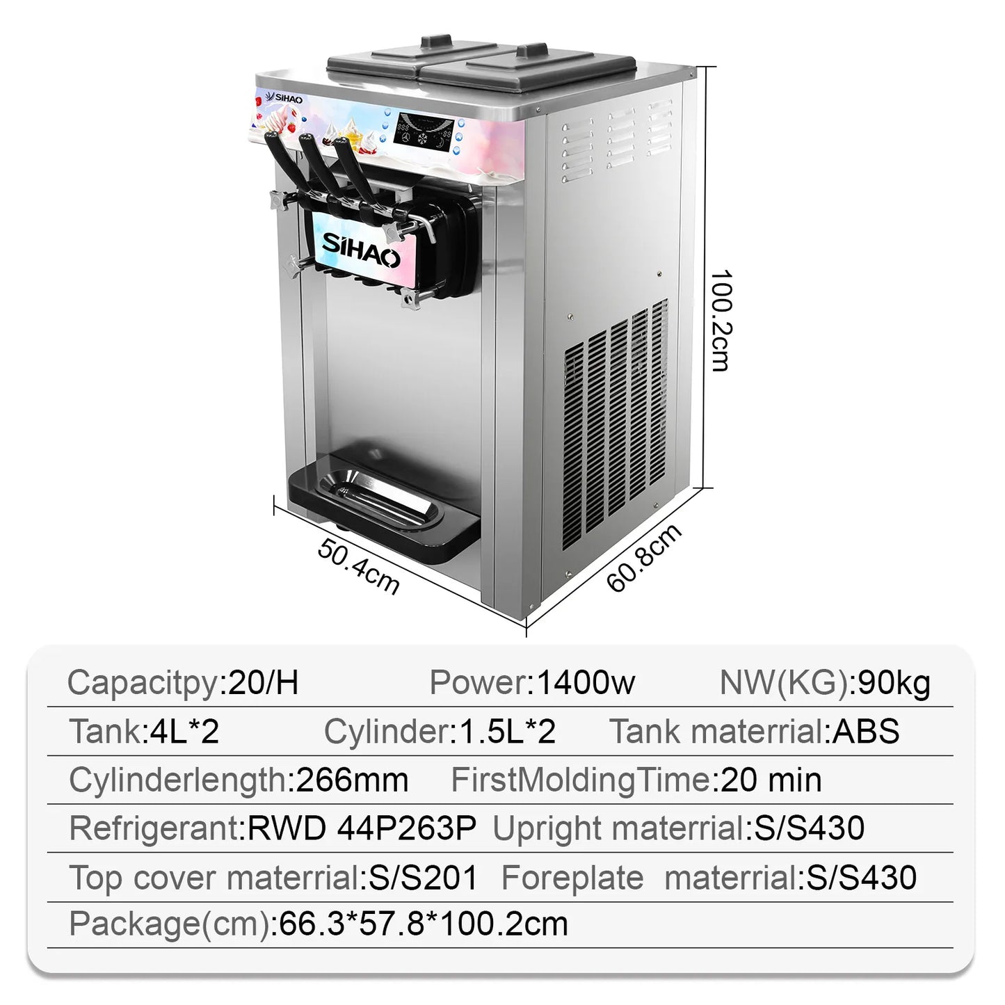 VEVOR NEW Commercial Soft Serve Ice Cream Machine For Sale fried roll home instant ice cream machine 220V Stainless Steel