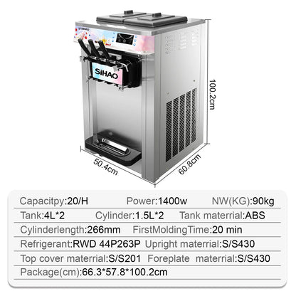 VEVOR NEW Commercial Soft Serve Ice Cream Machine For Sale fried roll home instant ice cream machine 220V Stainless Steel