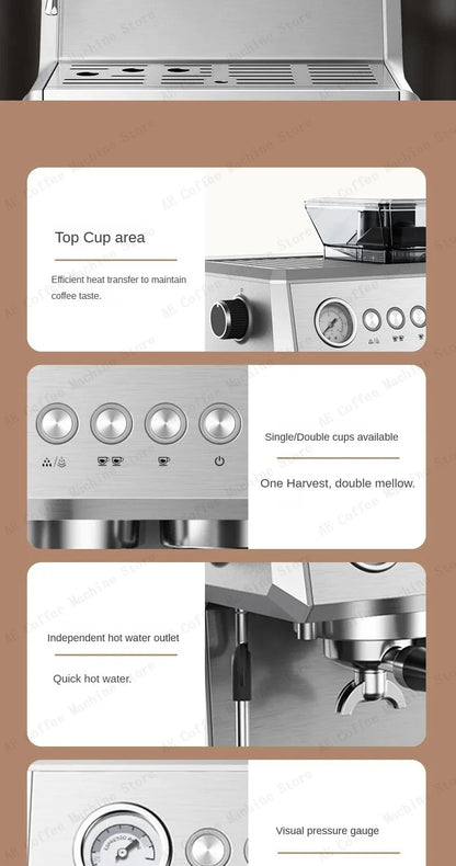 Integrated Grinder Coffee Machine Fully Automatic Espresso Coffee Machine Steam Milk Frothing Machine Italian-style Coffee Maker