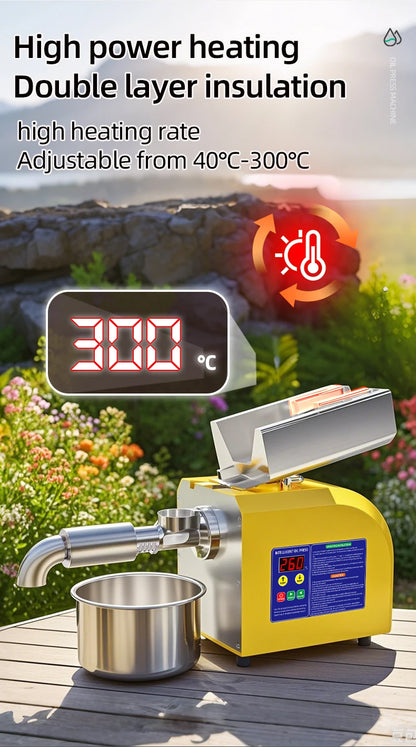 BEAUTIUSN,110V/220V New Automatic  Oil Press Machine Commercial Home cold Oil Extractor Expeller Presser ,flaxseed Sunflower Oil