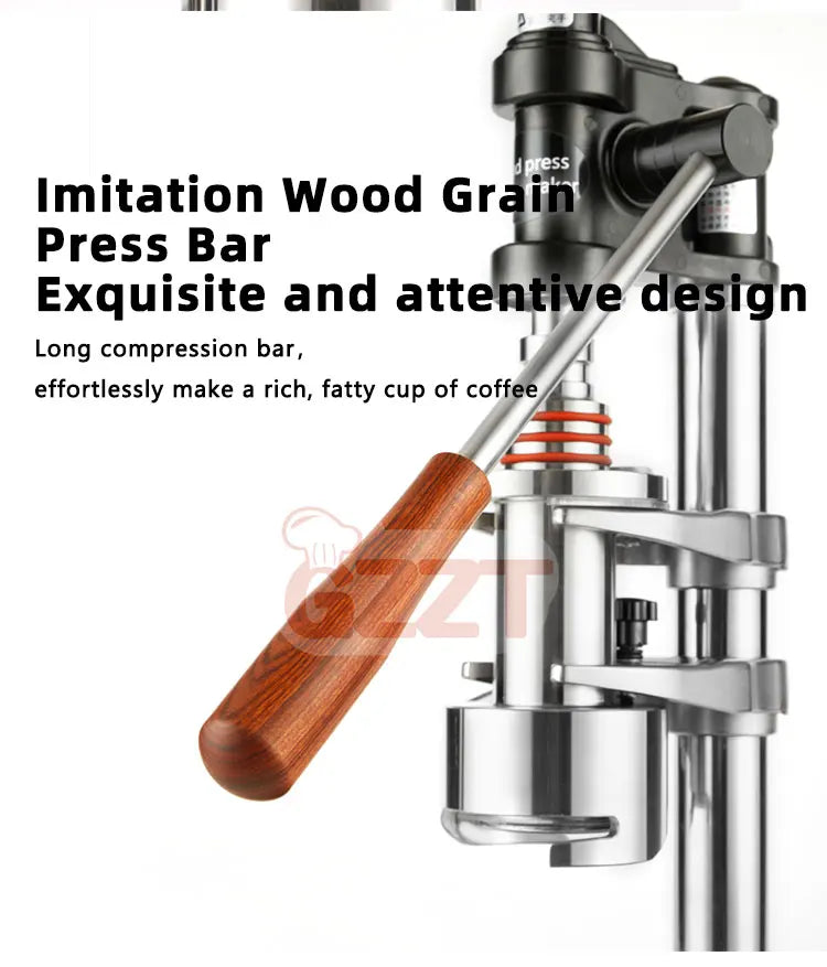 GZZT 1-16 Bar Extraction Variable Pressure Lever Coffee Maker Hand-pressed Coffee Machine 304 Stainless Steel Manual Espresso