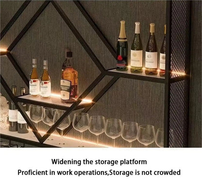 Metal Wall Bar Shelves with Wine Rack – Liquor Bottle Storage Holder for Kitchen, Dining Room & Home Bar Décor