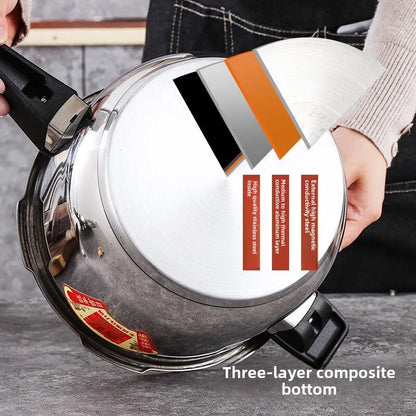 Stainless Steel Pressure Cooker – 16–30cm Stove-Top Stew Pot for Induction & Gas Cookers