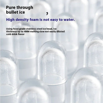 MOCATT Desktop Fully Automatic Bullet Shaped Ice Making Machine, Capable Of Making 9 Pieces Of Ice At Once, Continuously Making