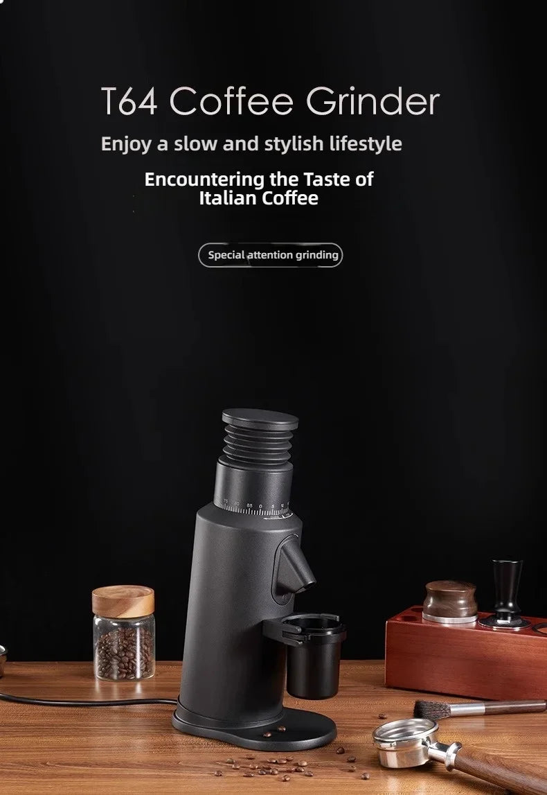 LX T64 Variable Speed Coffee Bean Grinder Machine 64mm Flat Burr Espresso Coffee Grinder Single Dose Grinder Miller