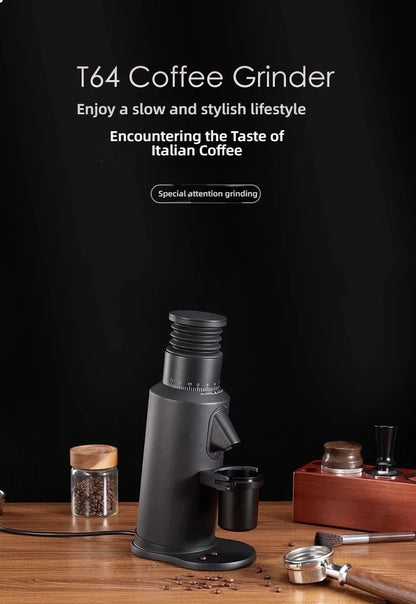 LX T64 Variable Speed Coffee Bean Grinder Machine 64mm Flat Burr Espresso Coffee Grinder Single Dose Grinder Miller