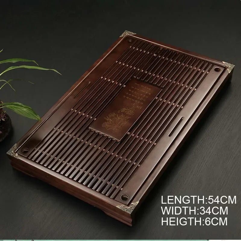 Chinese Solid Wooden Tea Accessories Drinkware Tea Tray Tea Kung Fu Tea Set Table Drawer Type Gongfu Storage Drainage Tray