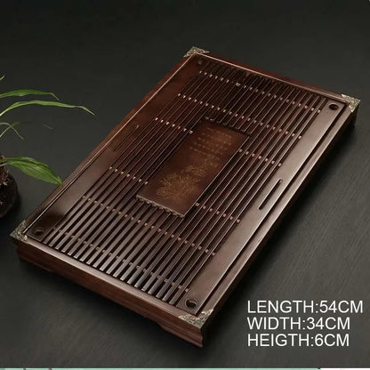 Chinese Solid Wooden Tea Accessories Drinkware Tea Tray Tea Kung Fu Tea Set Table Drawer Type Gongfu Storage Drainage Tray