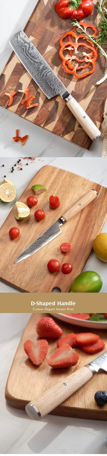 Extra Sharpness Blade Damascus Steel Powder Core S35VN 62-64 Hardness Kitchen Chef Knife