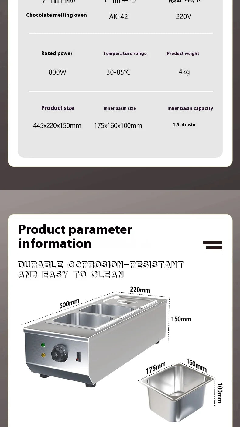 Singwinner Electric Chocolate Tempering Machine – 2/3-Tank Chocolate Melting & Cascade Warmer for Home Kitchens