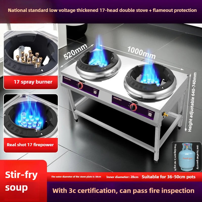 Home Fierce Fire Stove Gas Cooktop Commercial Single Burner Medium and High Pressure Liquefied Gas Stove Energy-saving Gas Hob