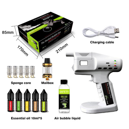 Cocktail Smoke Gun, Vapour Blaster Cocktail Bubble Smoke Gun with 5-Flavour Aroma Liquid and Edible Bubble for Food and Drink