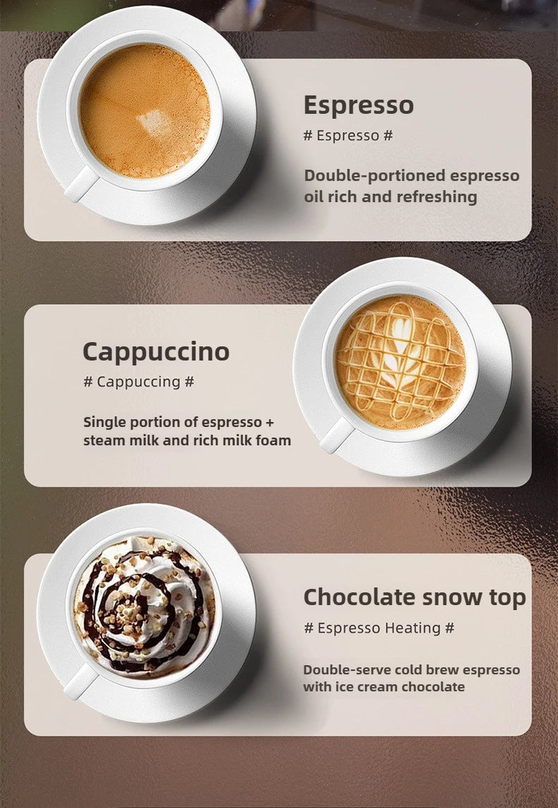 Hot and Cold Dual Extraction and Grinding Italian Coffee Machine Portable Automatic Home Smart Coffee Machine Coffee Grinder