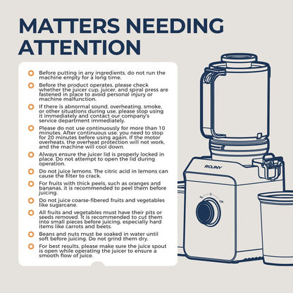 ROUNY Cold Press Extractor with Filter-Free, Easy Clean Electric Fruit Slow Juicer Machine with Large Feed Caliber,  Black