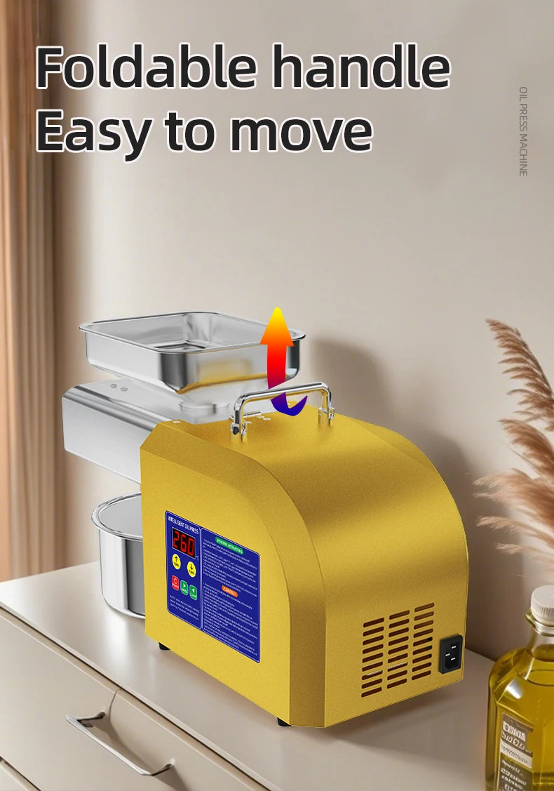 BEAUTIUSN,110V/220V New Automatic  Oil Press Machine Commercial Home cold Oil Extractor Expeller Presser ,flaxseed Sunflower Oil