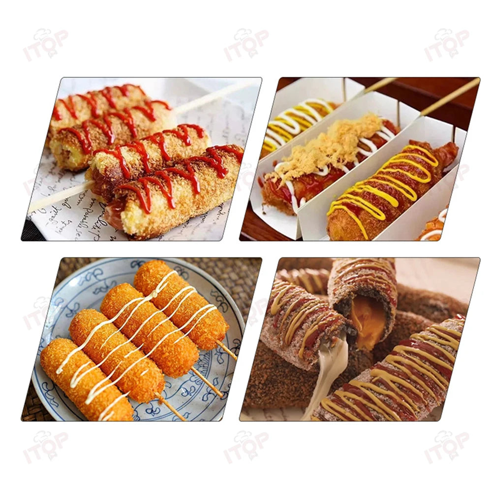 ITOP 12L Commercial Automatic Cheese Hot Dog Sticks Fryer Electric Korean Mozzarella Corn Dog Fryer Machine