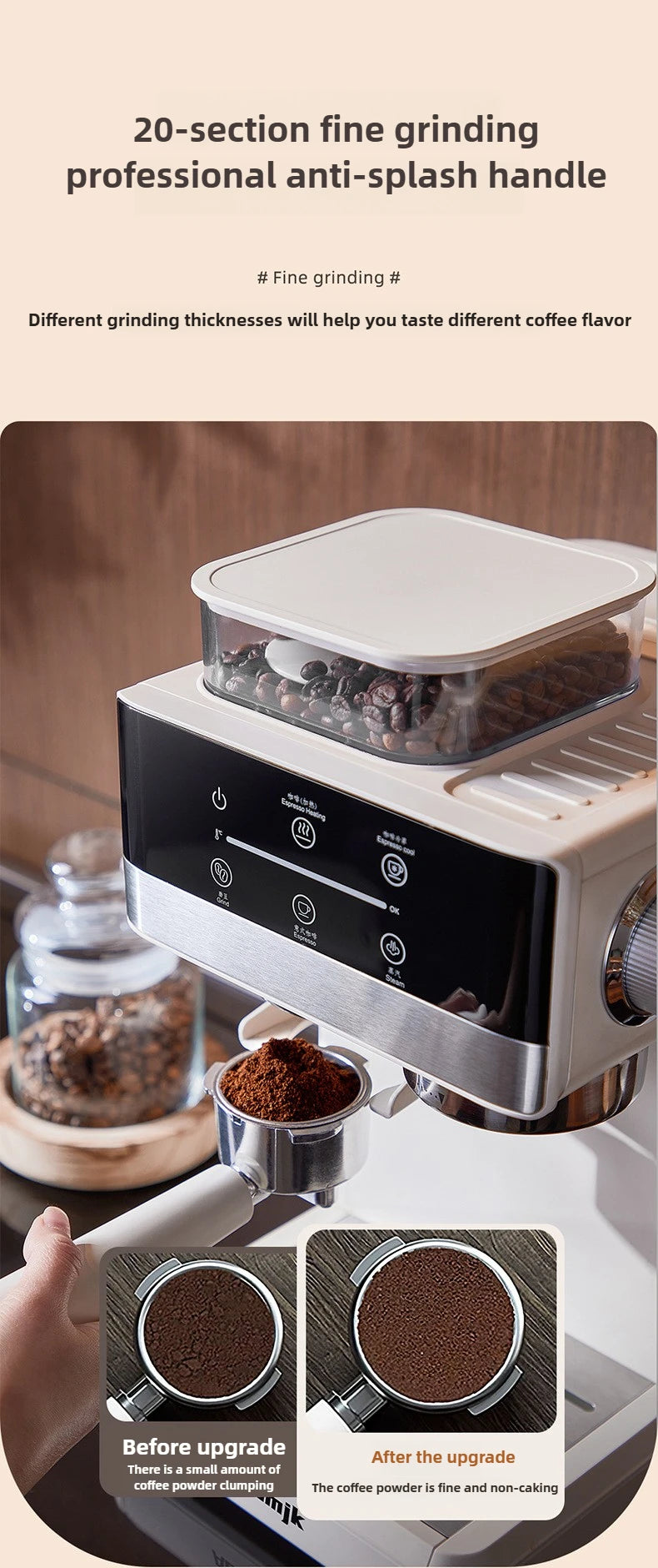 Hot and Cold Dual Extraction and Grinding Italian Coffee Machine Portable Automatic Home Smart Coffee Machine Coffee Grinder
