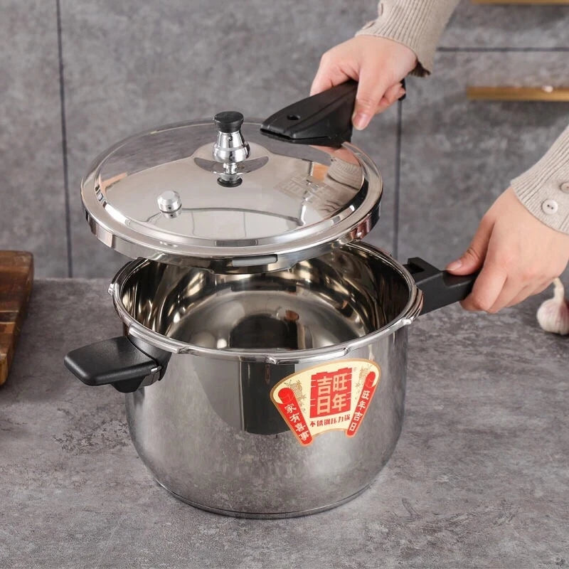 Stainless Steel Pressure Cooker – 16–30cm Stove-Top Stew Pot for Induction & Gas Cookers