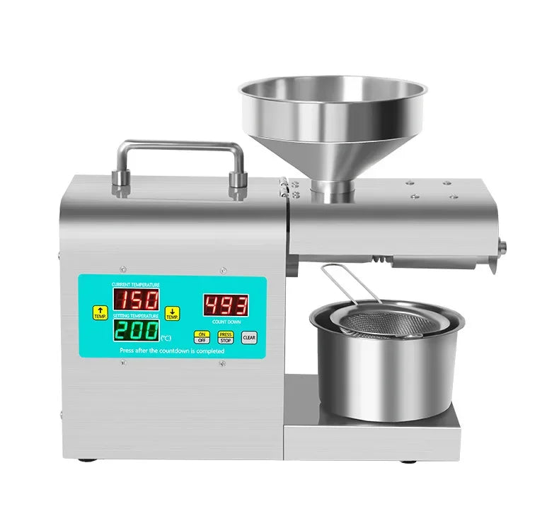 Automatic Cold Press Oil Machine – 110V/220V Sunflower, Olive & Seed Oil Extractor with Intelligent Digital Display