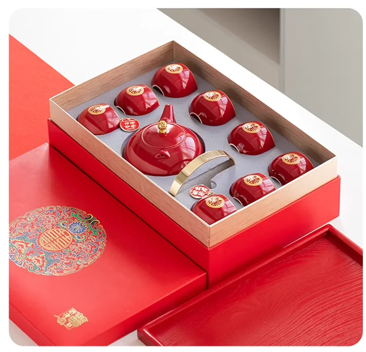 Ceramic Tea Set for Weddings, Home Teapot, Engagement and Dowry Gift, New lyweds